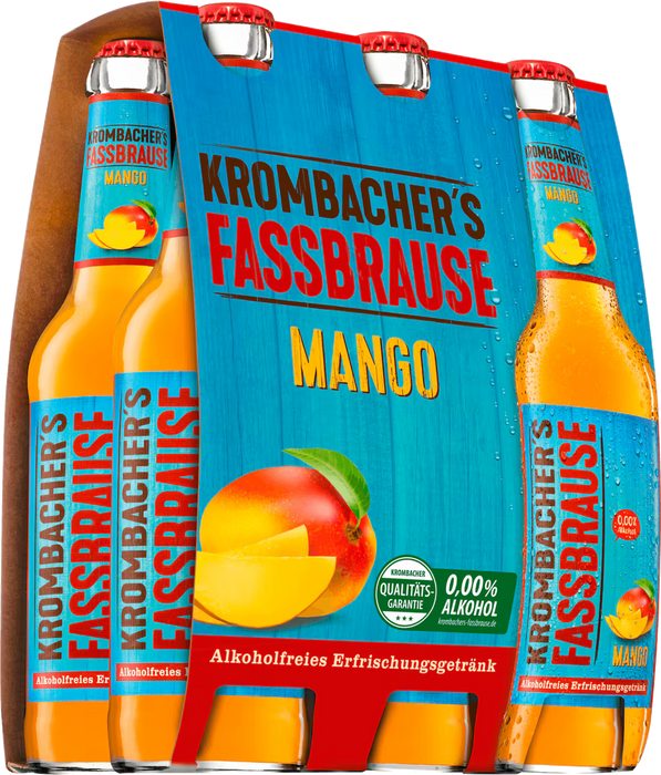 Krombacher Fassbrause Mango - 6 x 0,33 l