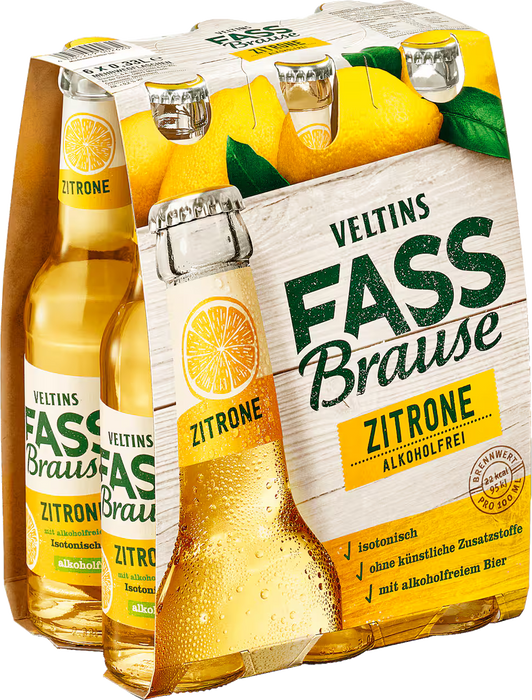 Veltins Fassbrause Zitrone - 6 x 0,33 l